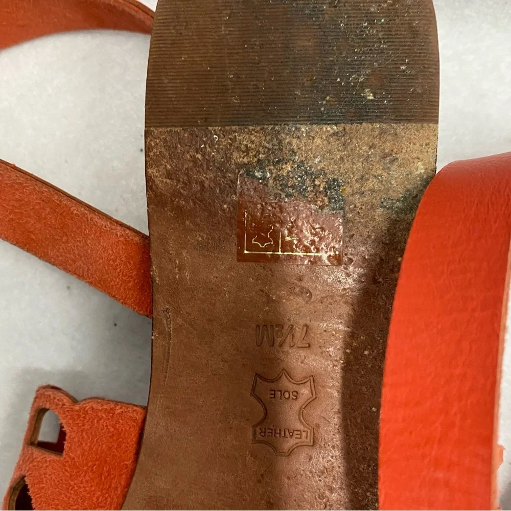 Tory Burch May Flat Sandals,Poppy Orange 7.5 - Picture 4 of 6